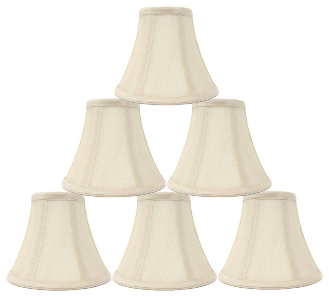 Silk Bell Chandelier Lamp Shade, 3x6x5", Set of 6 Traditional