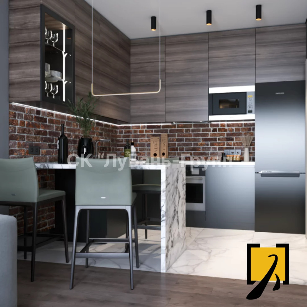 ЖК "Смарт Квартал на Сурикова", кухня в стиле лофт