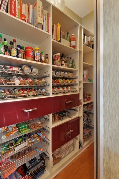 Inspiration for a transitional kitchen pantry remodel in Austin