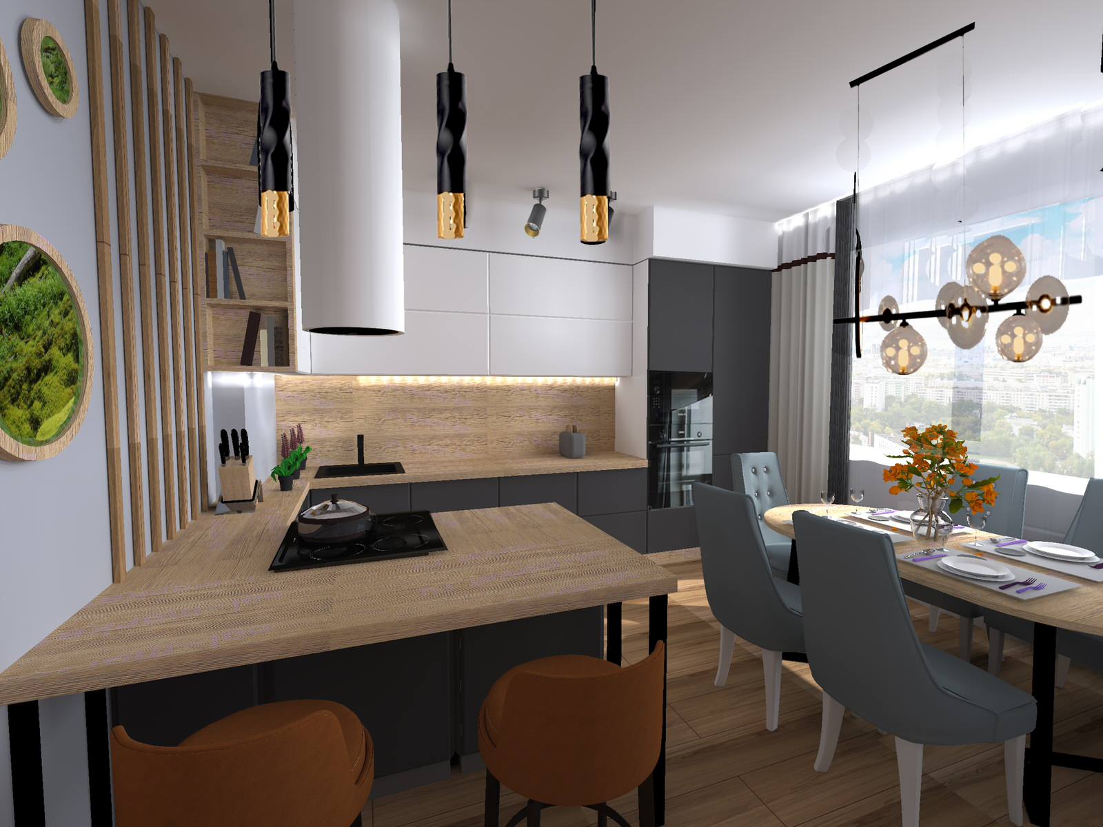 Пальмы в снегу Кухня