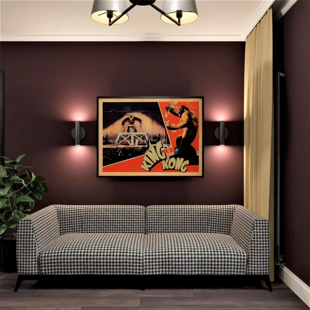 Фиолетовая кухня-гостиная☺