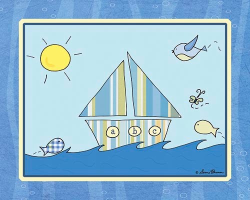 Big Blue Sea - Sailing, Ready To Hang Canvas Kid's Wall Decor, 20 X 24