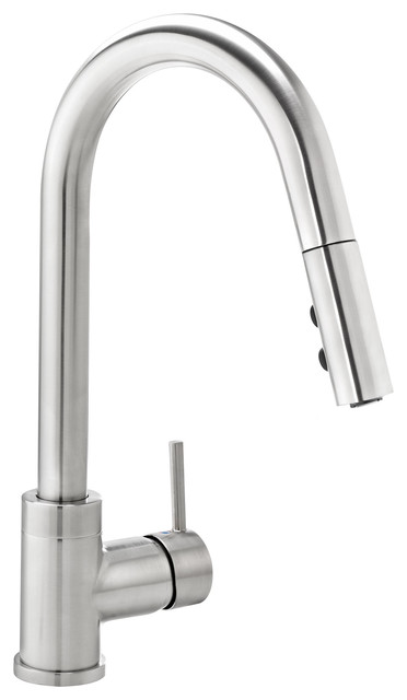 Keeney Slim Single Handle Pull-Down Kitchen Faucet, Stainless Steel