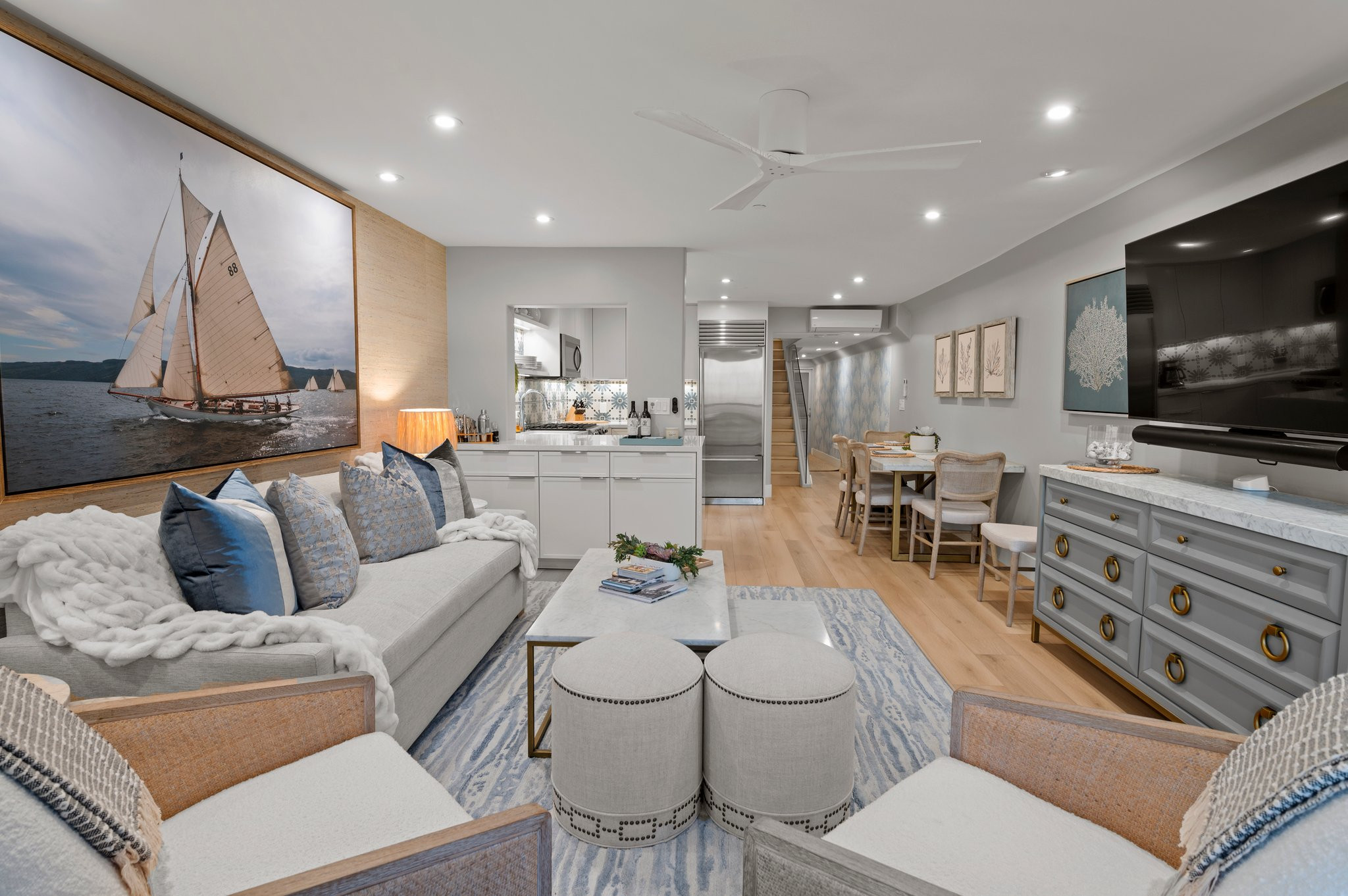 Living room - coastal living room idea in Phoenix
