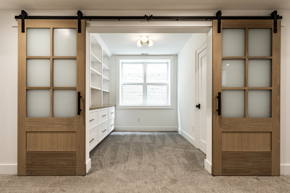 Transitional basement photo in Indianapolis