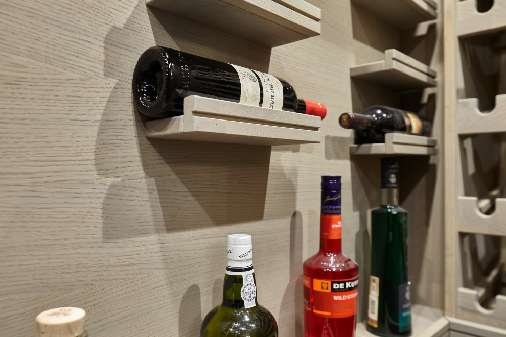 Inspiration for a small contemporary wine cellar in Moscow.