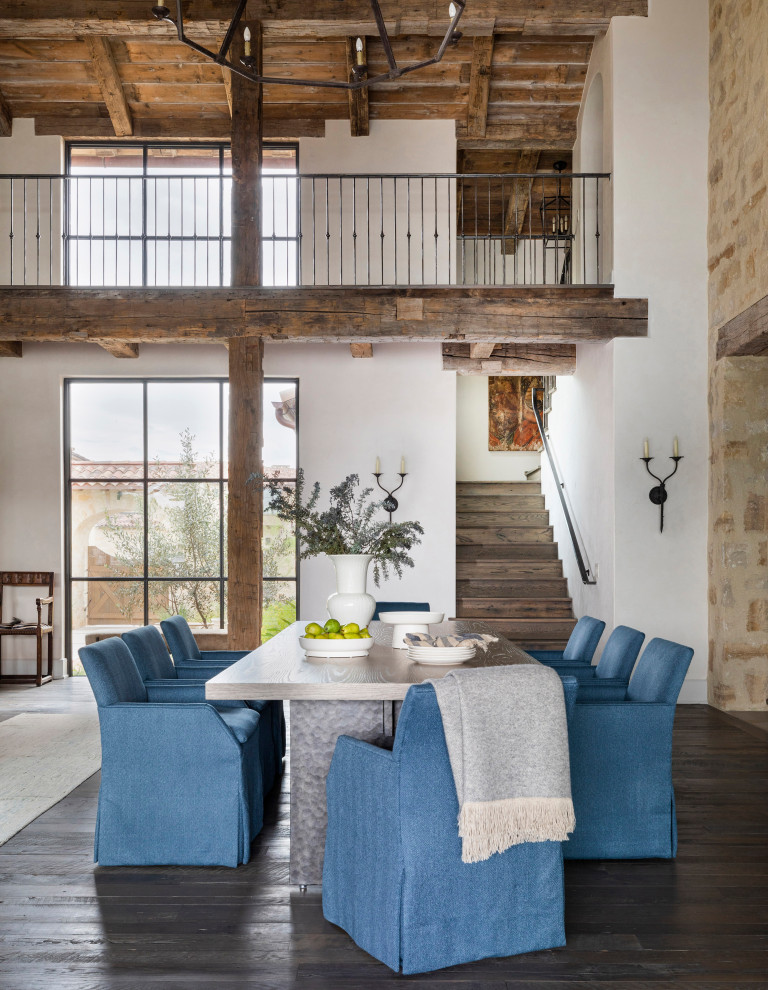 Dining room - mediterranean dining room idea in Houston