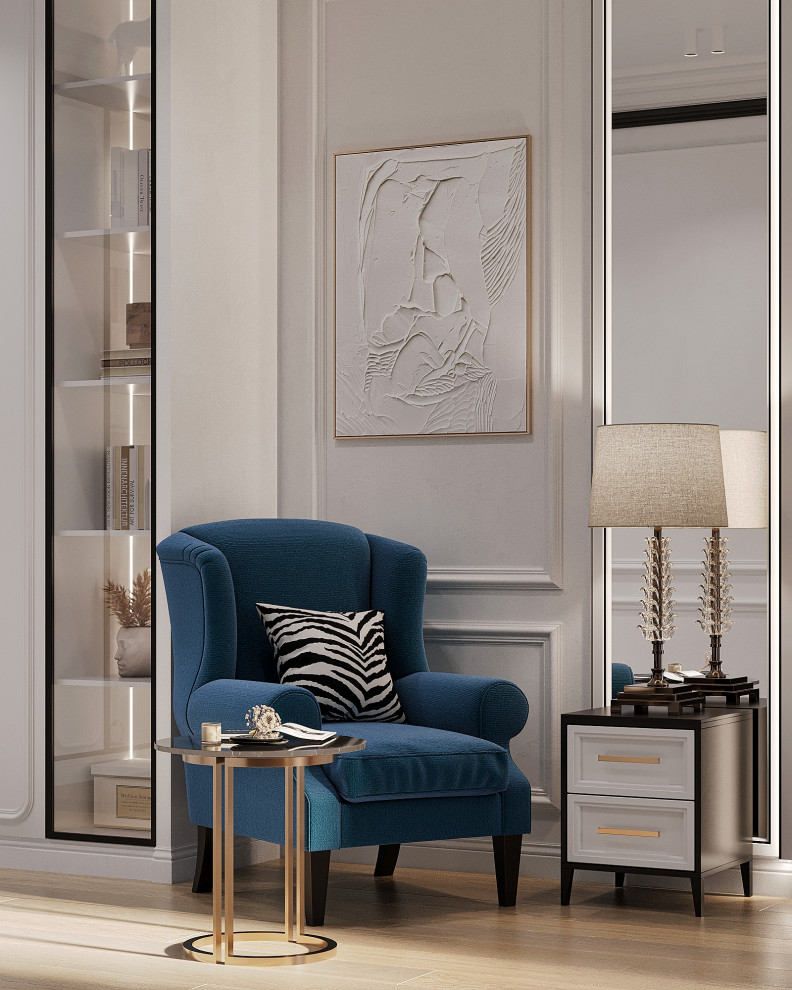 Стильный интерьер с элементами ар-деко в ЖК Петровский квартал на воде - 99 м2