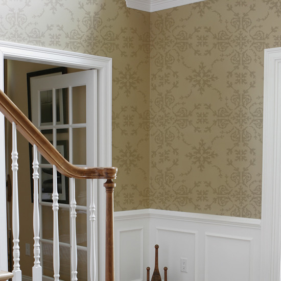Stencil Ease Victorian Damask Wall & Floor stencil Wall Stencils Houzz