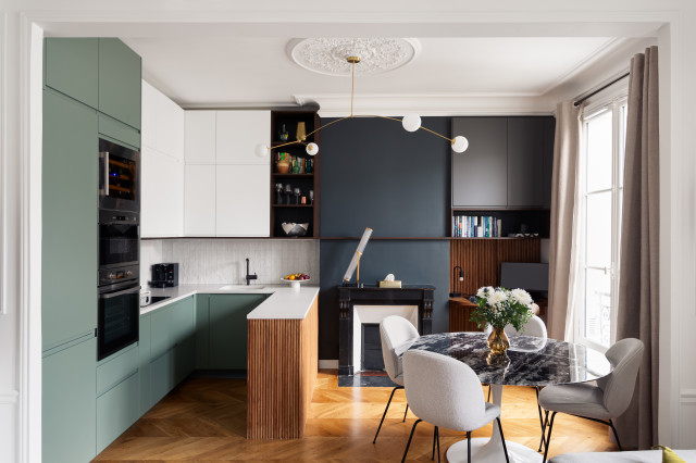 R&eacute;novation totale d'un 70m&sup2; eclectic-kitchen