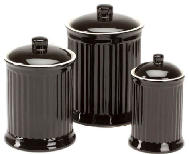 Simsbury 3 Piece Canisters Set Traditional Kitchen Canisters And