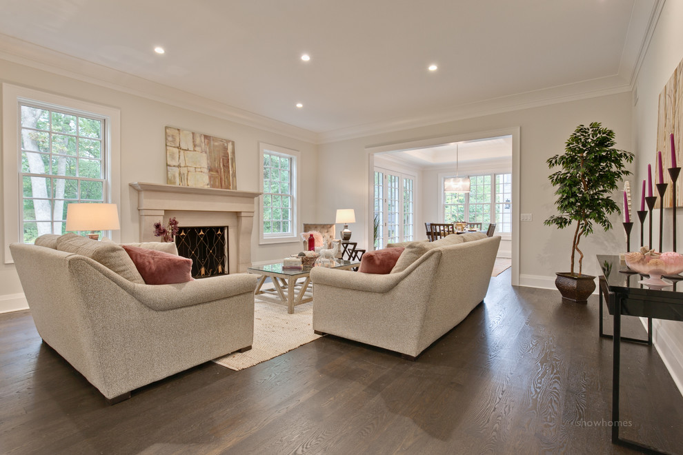 Transitional home design photo in Chicago