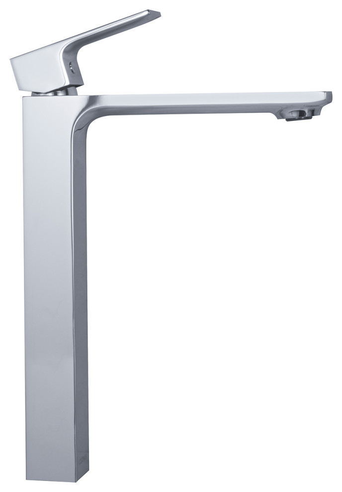 Single Handle Vessel Sink Bathroom Faucet With Pop Up Drain Assembly