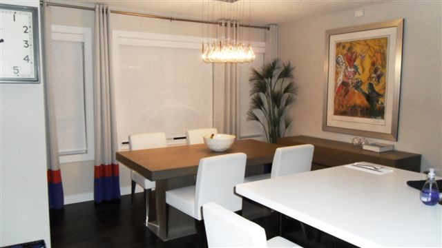 Inspiration for a modern dining room remodel in Calgary