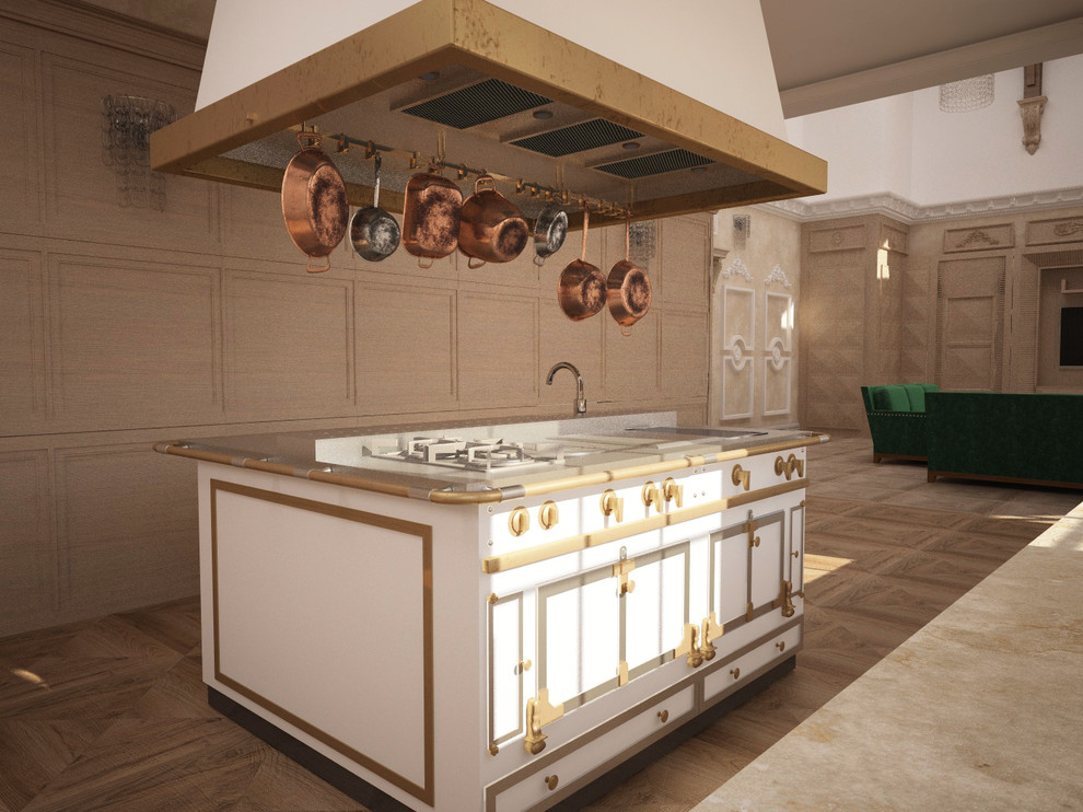 Дизайн-проект интерьеров гостинной и кухни особняка Шато