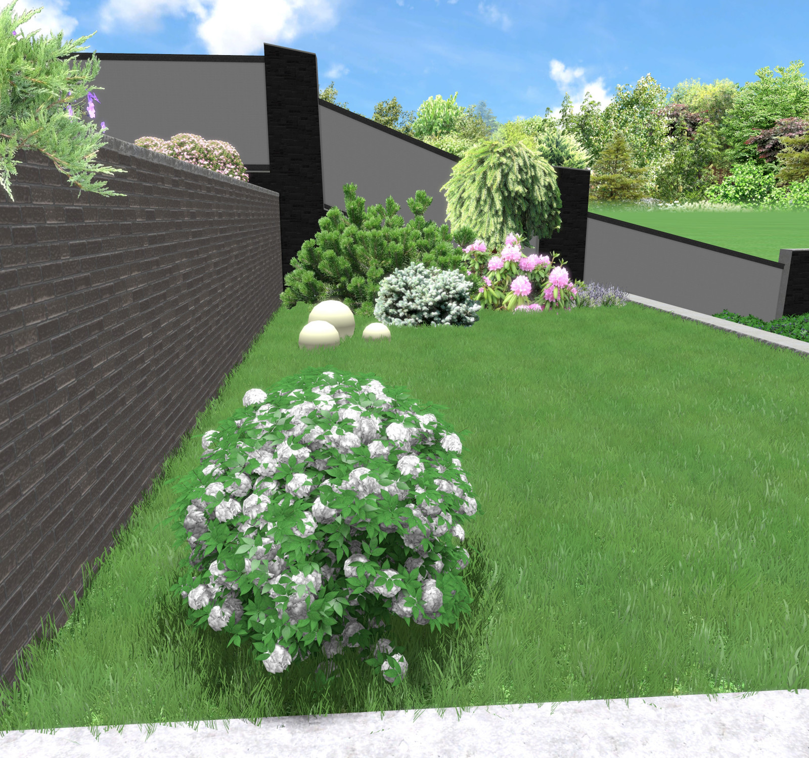 Проект участка с вертикальной планировкой. Подпорные стенки и перепады высот.