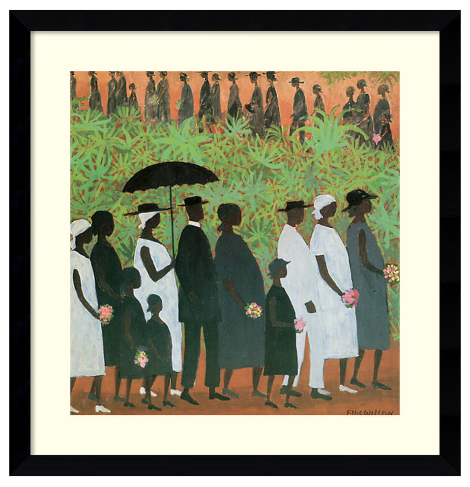 Framed Art Print 'Funeral Procession' by Ellis Wilson, Outer Size 20x20