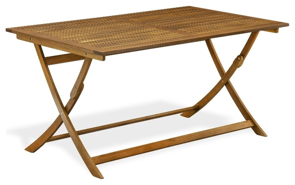 BAETFNA Avondale Wooden Folding Table Made of Acacia Wood in Natural Oil finish