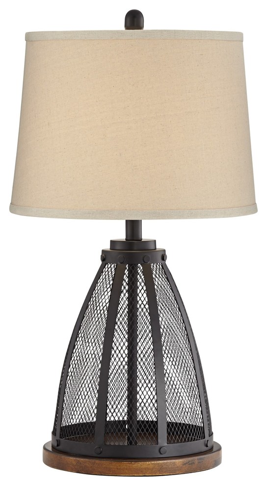 Mansfield Black Finish Farmhouse And Industrial 1 Light 100w Table Lamp
