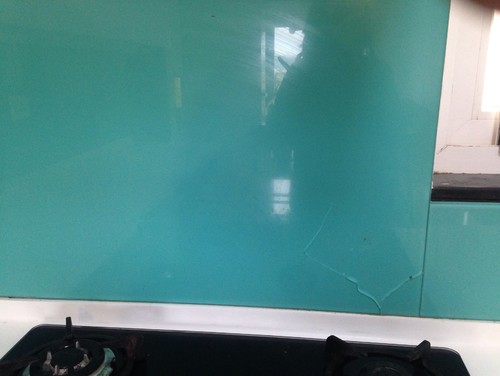 shattered glass backsplash