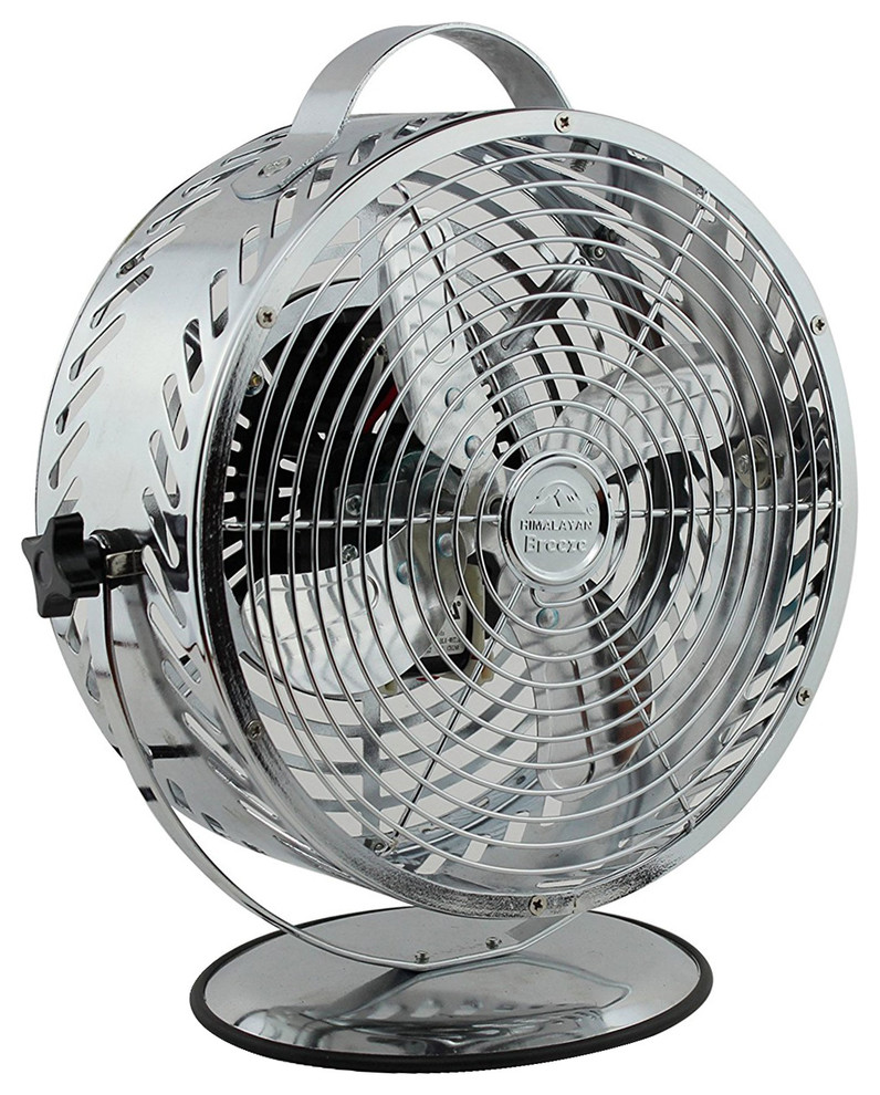 Wbm Silver Chrome Table Fan Transitional Electric Fans By
