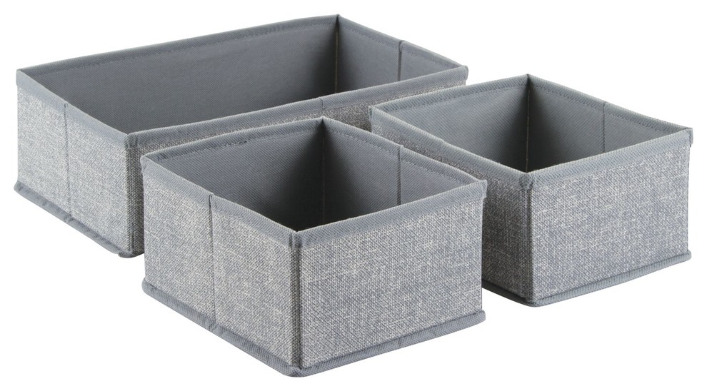 Idesign Aldo Drawer Organizer Set Of 3 Gray Contemporary Closet Organizers By Idesign
