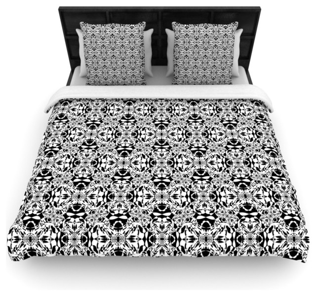 Mydeas "Diamond Illusion Damask Black & White" Pattern Duvet Cover