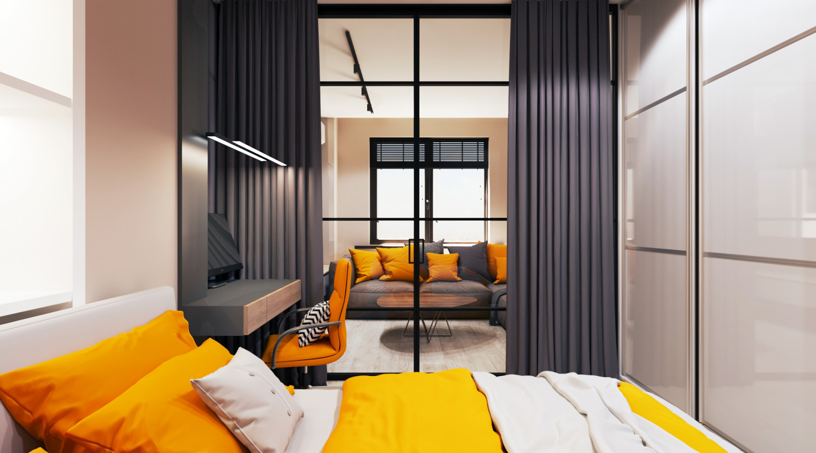 Апельсиновый фреш. Спальня.