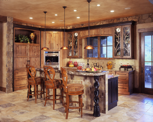 Rustic Modern Mountain Home Traditional Kitchen Denver