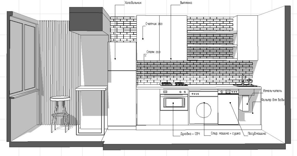 Кухня, в которой поместилось всё