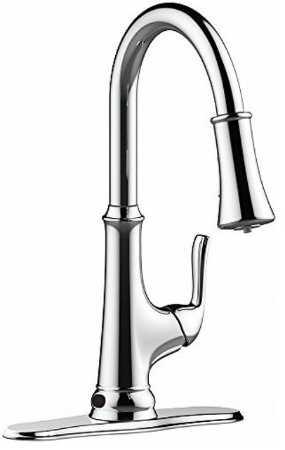 Creswell Single Handle Sensor Pull Down Kitchen Faucet With Led