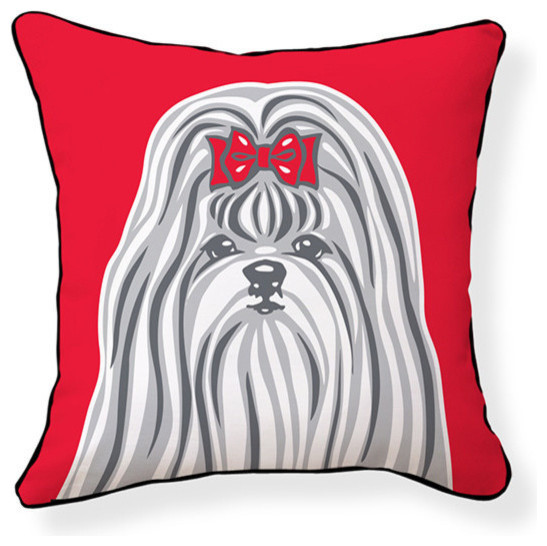 Shih Tzu Pillow Contemporary Decorative Pillows By Naked Decor