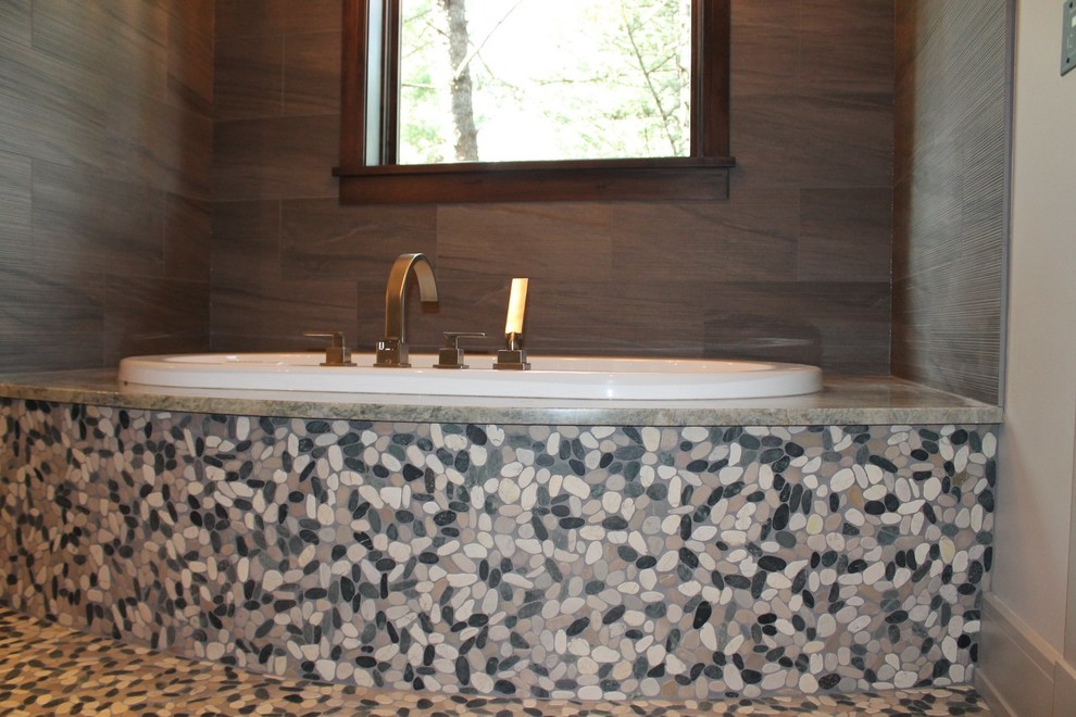 Transitional home design photo in Calgary