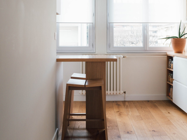 R&eacute;nivation compl&egrave;te d'un appartement T3 skandinavisk-koekken