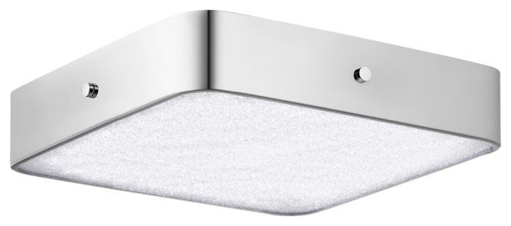 Elan Lighting 1 Light 15 3/4   LED Flush Mount Ceiling in Chrome Finish, 83712