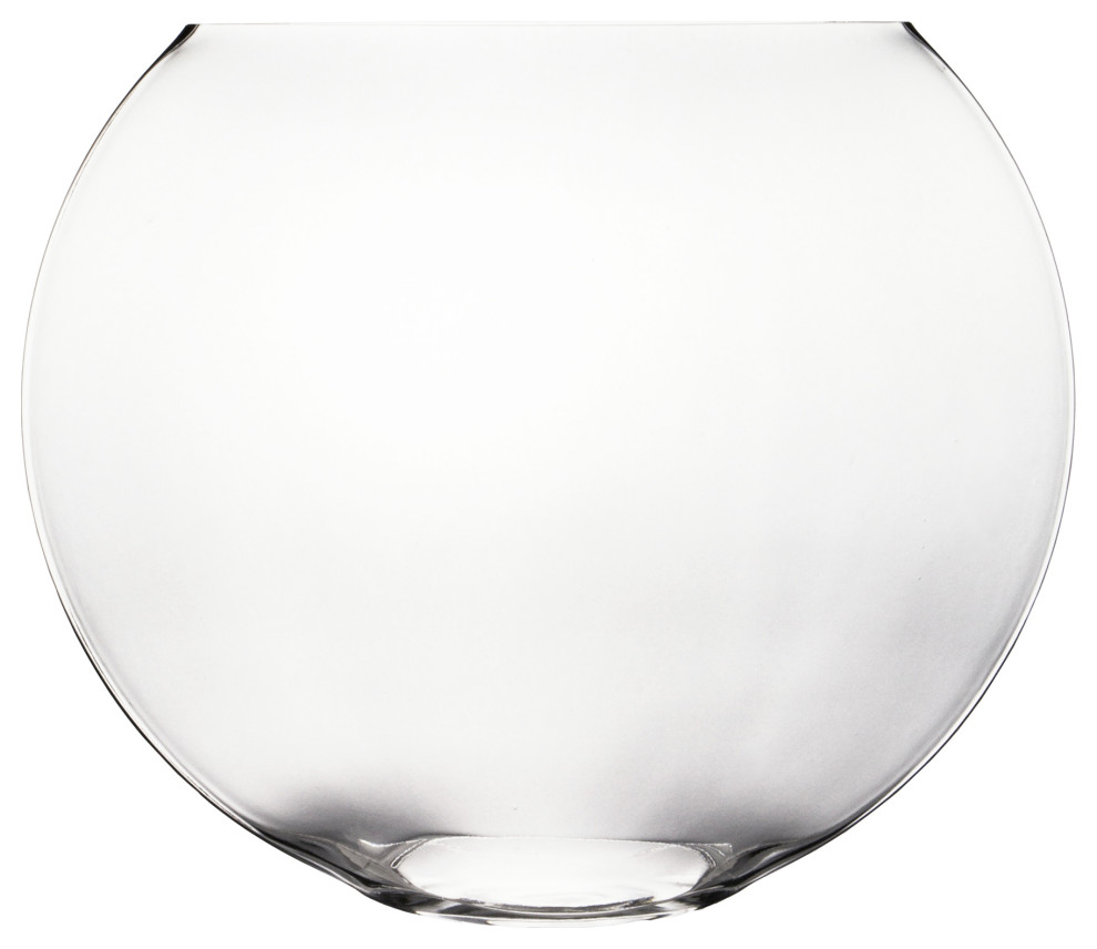 Glass Moon Vase Oval Bowl H:12" L:14" Oval Flower Vase Centerpiece