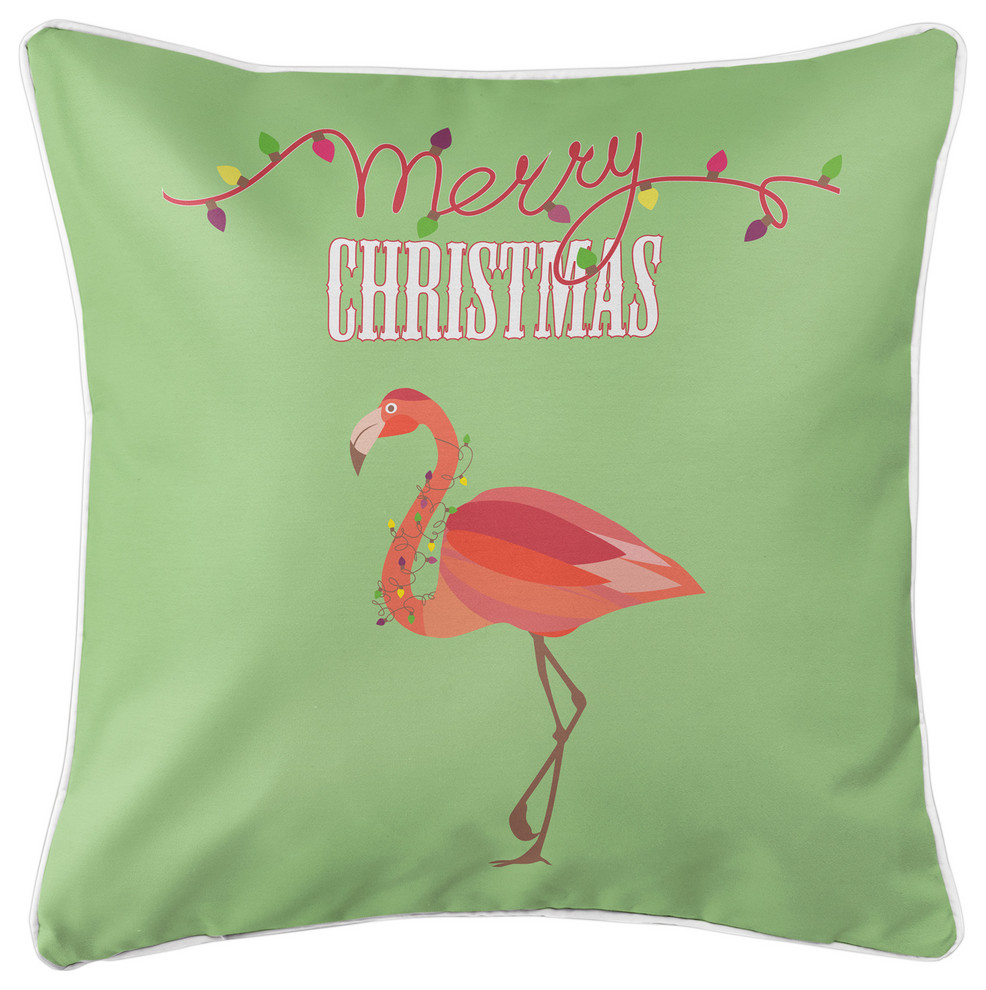 Flamingo Christmas Pillow