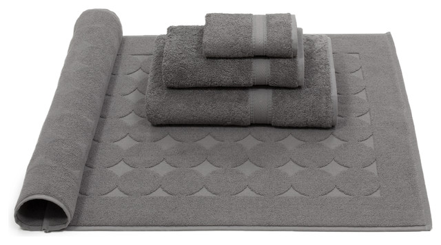 Linum Home Textiles Sinemis Terry 4-Piece Towel Set, Dark Gray