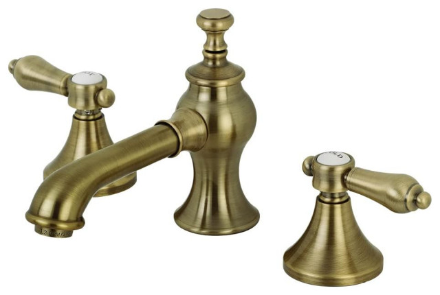 Traditional Bathroom Faucet, Widespread Design With 2 Levers ...