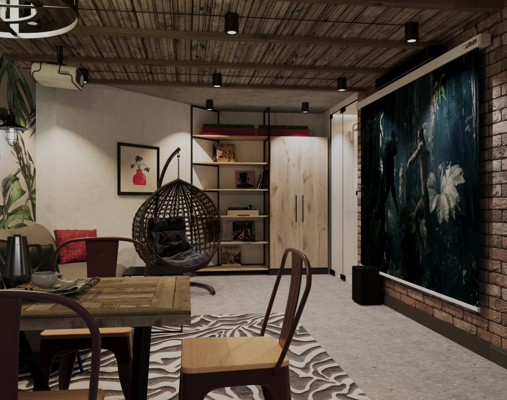 Зона для отдыхав цокольном этаже дома