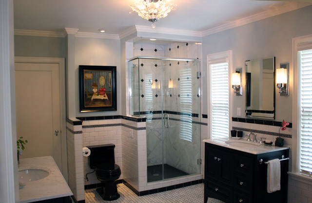 Black and White Contemporary - Traditional - Bathroom ...