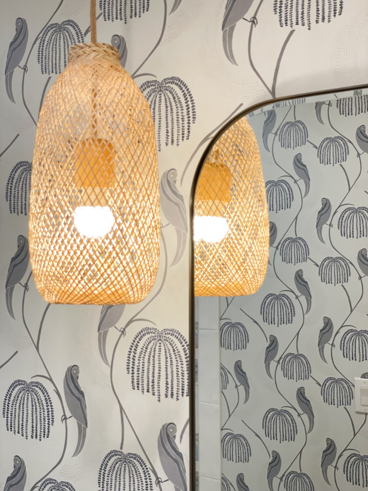 Blue Bird Bathroom | Greenwood Village, CO | Boho Modern