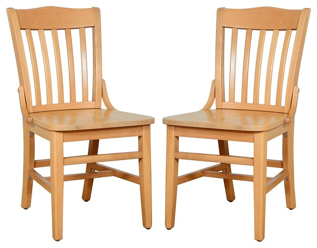 Schoolhouse Wood Side Chair Transitional Dining Chairs by