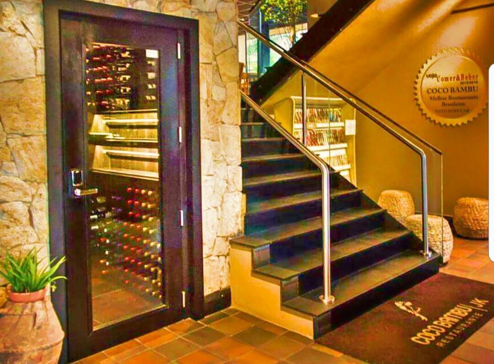 Design ideas for an arts and crafts wine cellar in Dallas.