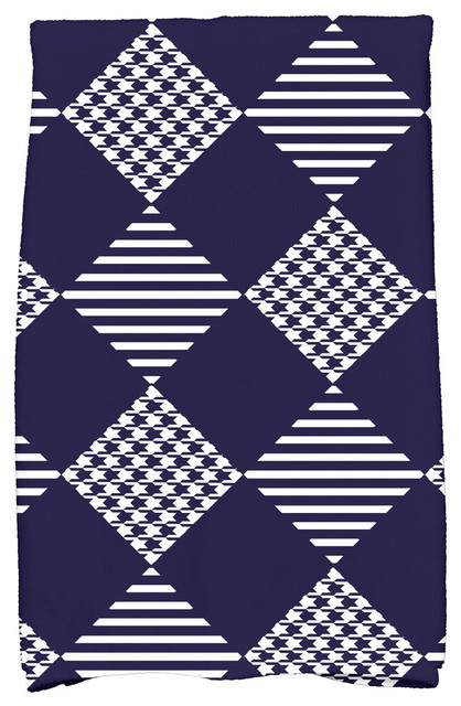 navy blue patterned bath towels