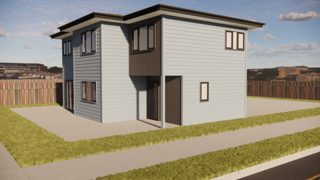 3D Rendering moderne-hus-og-facade