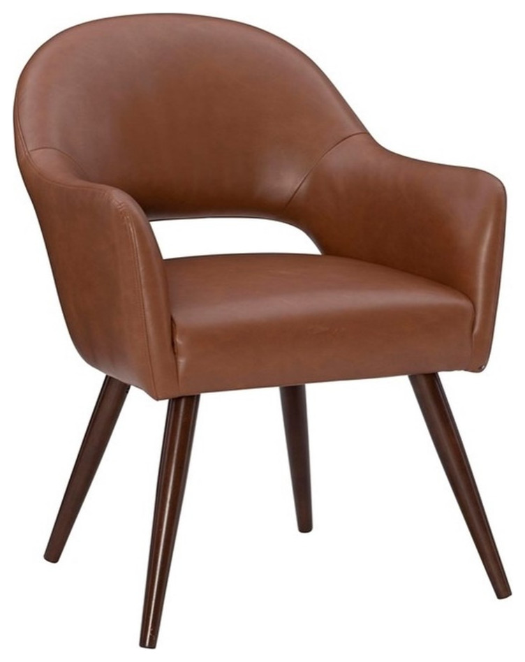 Bowery Hill Modern Wood Upholstered Dining Chair in Espresso Dining