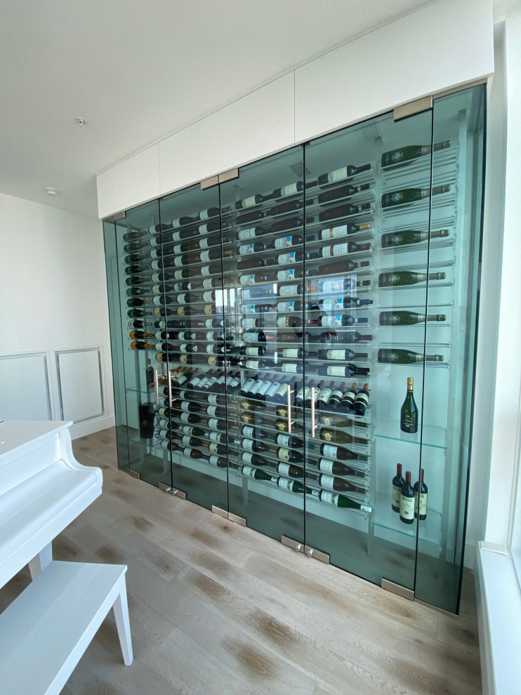 Design ideas for a modern wine cellar in Toronto.