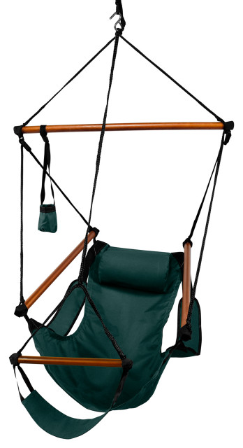Hammaka Hammocks Original Hanging Air Chair, Hunter Green, Wood