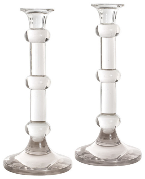 Pair of Modern Crystal Candlesticks